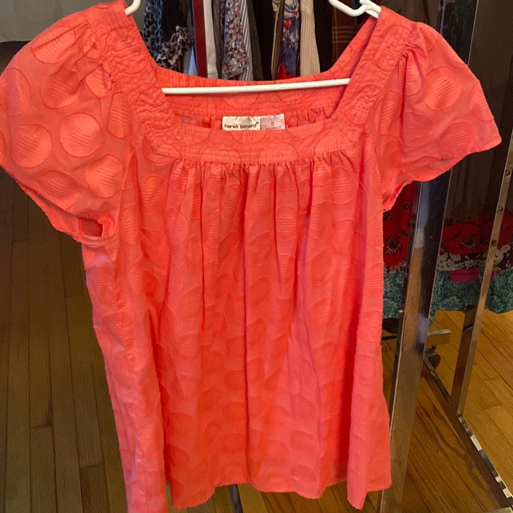 Textured polka dot top